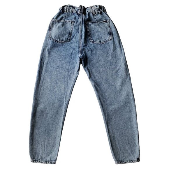 ZARA High-Waisted Paperbag Baggy Blue Jeans Style Z1975 Size 2 - Picture 5 of 16